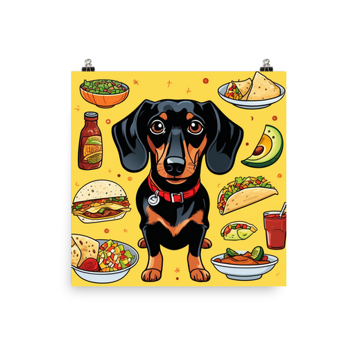 PugMug Custom Black Dachshund Poster