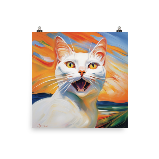 PugMug Custom White Companion Cat Poster
