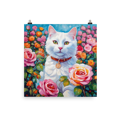 PugMug Custom White Companion Cat Poster