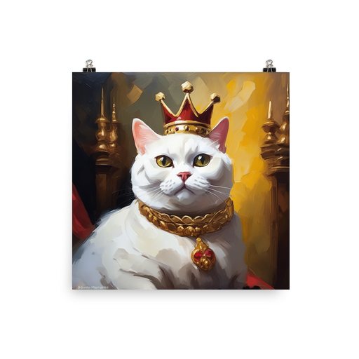 PugMug Custom White British Shorthair Cat Poster