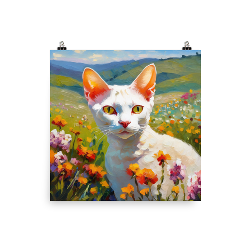 PugMug Custom White Devon Rex Cat Poster