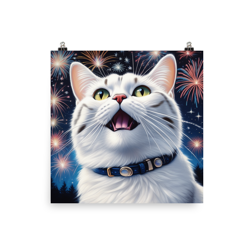 PugMug Custom White American Shorthair Cat Poster