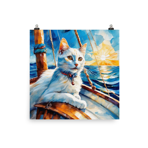 PugMug Custom White Companion Cat Poster