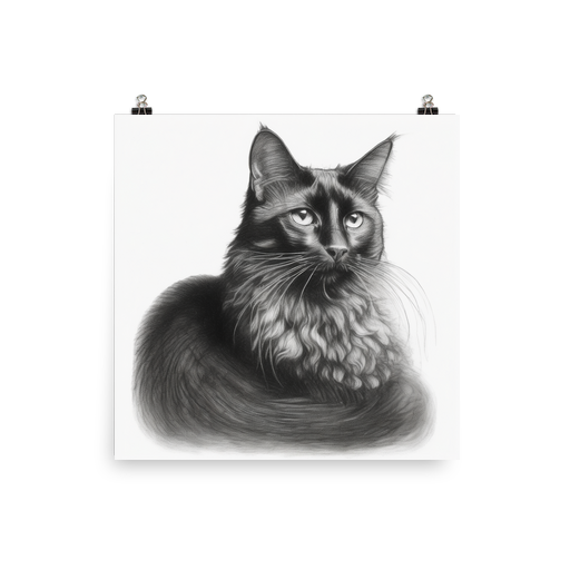 PugMug Custom Black Companion Cat Poster