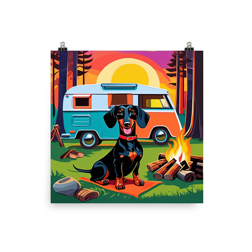 PugMug Custom Black Dachshund Poster