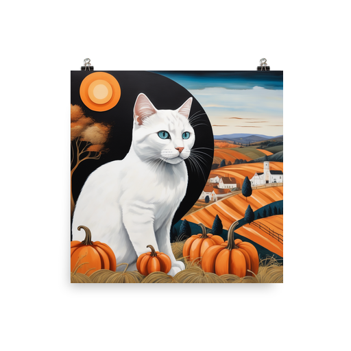 PugMug Custom White Companion Cat Poster