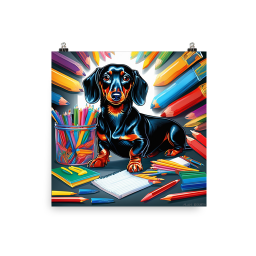 PugMug Custom Black Dachshund Poster