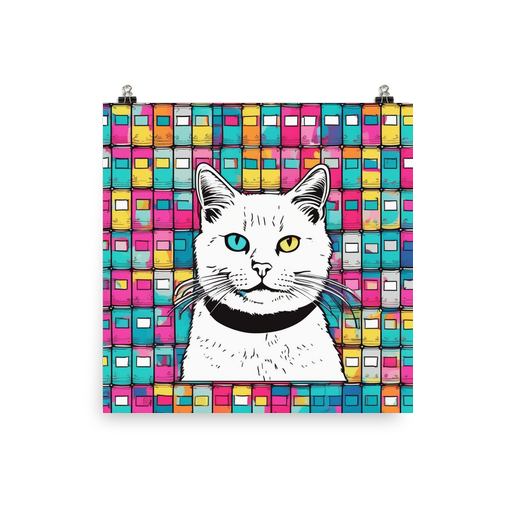 PugMug Custom White Companion Cat Poster