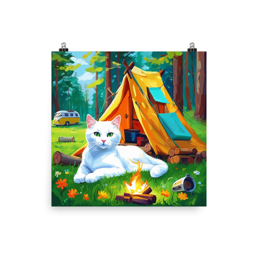PugMug Custom White Companion Cat Poster