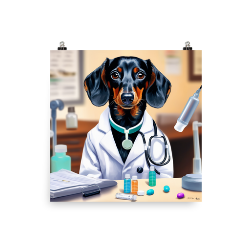 PugMug Custom Black Dachshund Poster