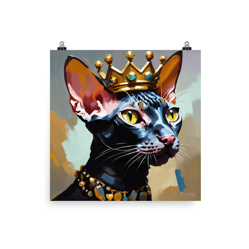 PugMug Custom Black Sphynx Cat Poster