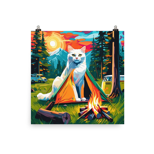 PugMug Custom White Companion Cat Poster