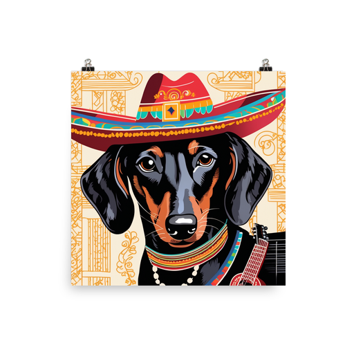 PugMug Custom Black Dachshund Poster