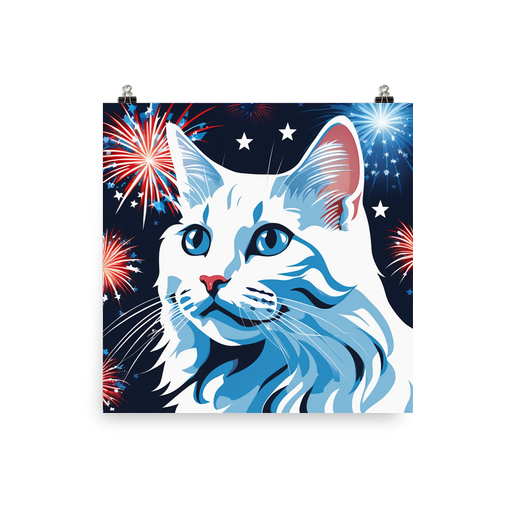 PugMug Custom White Companion Cat Poster