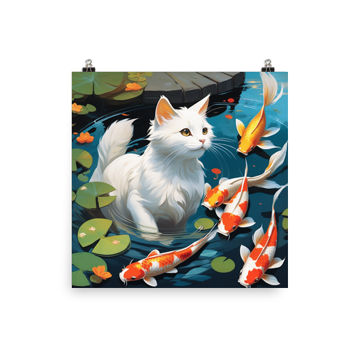 PugMug Custom White Companion Cat Poster