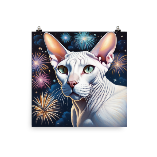 PugMug Custom White Sphynx Cat Poster