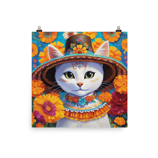 PugMug Custom White Companion Cat Poster