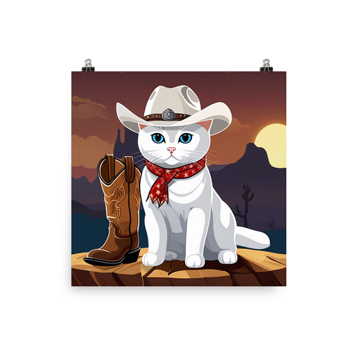 PugMug Custom White British Shorthair Cat Poster