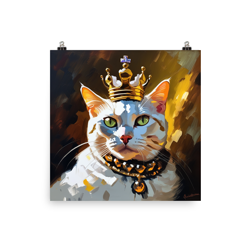 PugMug Custom White American Shorthair Cat Poster