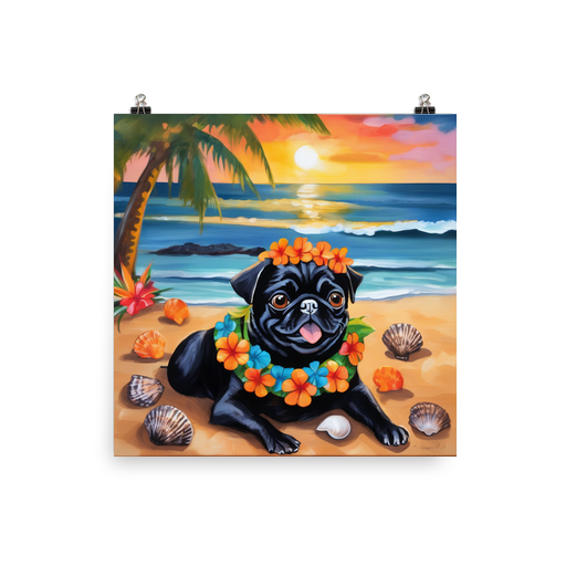 PugMug Custom Black Pug Poster