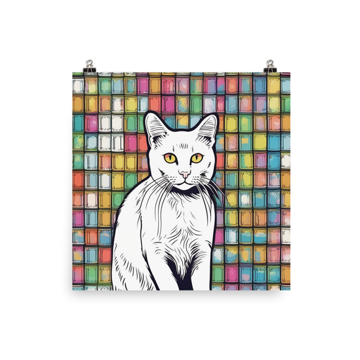 PugMug Custom White Companion Cat Poster