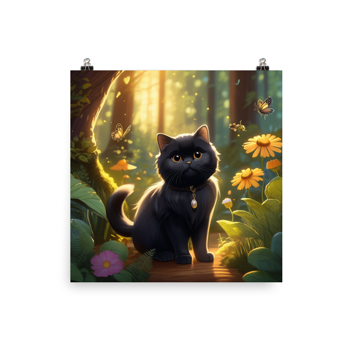 PugMug Custom Black Scottish Fold Cat Poster
