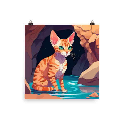 PugMug Custom Tabby Devon Rex Cat Poster