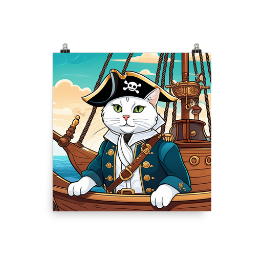 PugMug Custom White Companion Cat Poster