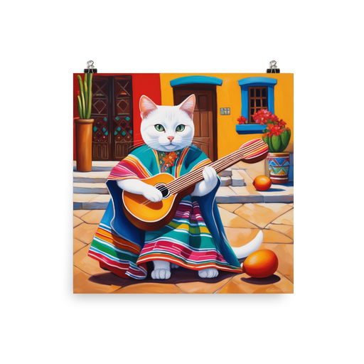 PugMug Custom White Companion Cat Poster