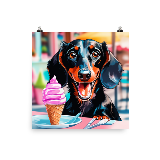 PugMug Custom Black Dachshund Poster