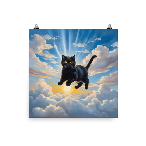PugMug Custom Black Scottish Fold Cat Poster