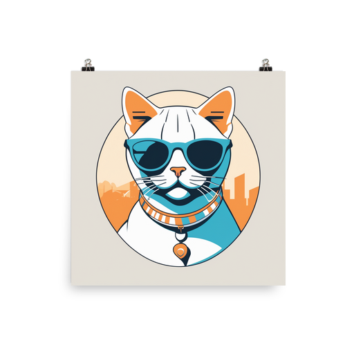 PugMug Custom White American Shorthair Cat Poster