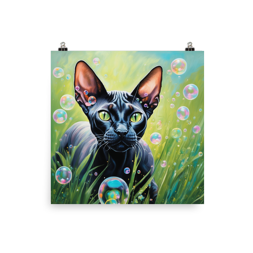 PugMug Custom Black Sphynx Cat Poster