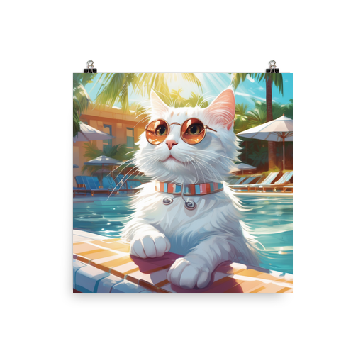 PugMug Custom White Companion Cat Poster