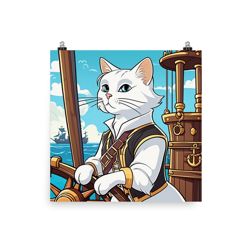 PugMug Custom White Companion Cat Poster