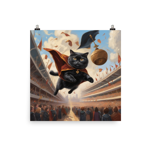 PugMug Custom Black Scottish Fold Cat Poster