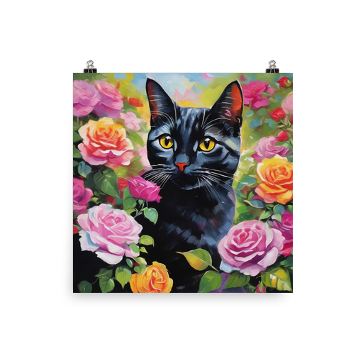 PugMug Custom Black American Shorthair Cat Poster
