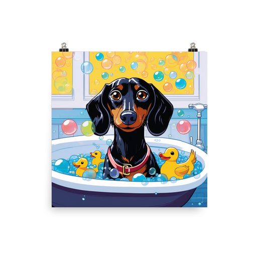 PugMug Custom Black Dachshund Poster