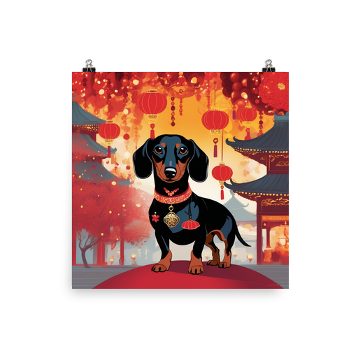 PugMug Custom Black Dachshund Poster