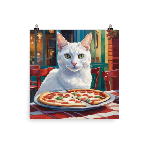 PugMug Custom White Companion Cat Poster