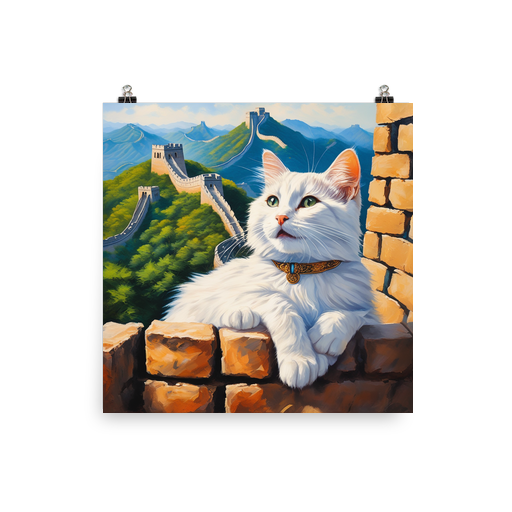 PugMug Custom White Companion Cat Poster