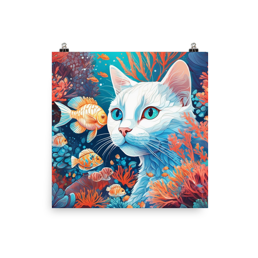 PugMug Custom White Companion Cat Poster