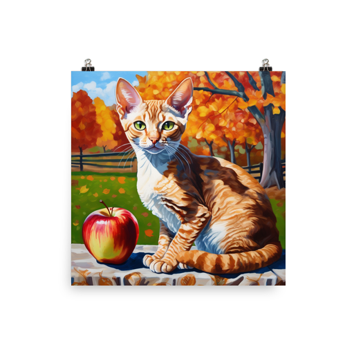 PugMug Custom Tabby Devon Rex Cat Poster