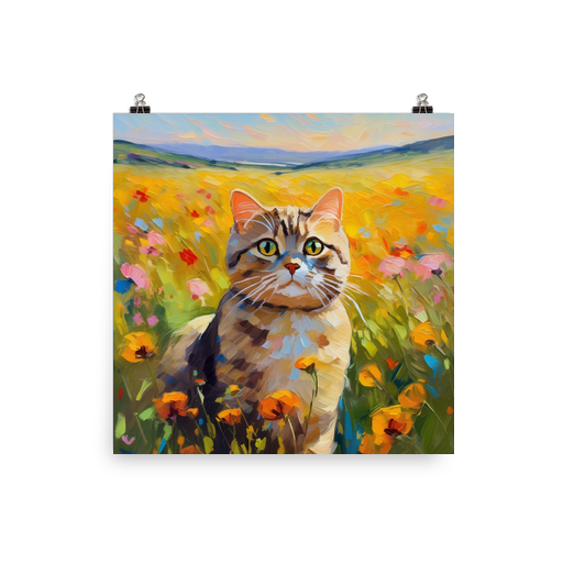 PugMug Custom Tabby Scottish Fold Cat Poster