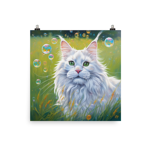 PugMug Custom White Maine Coon Cat Poster