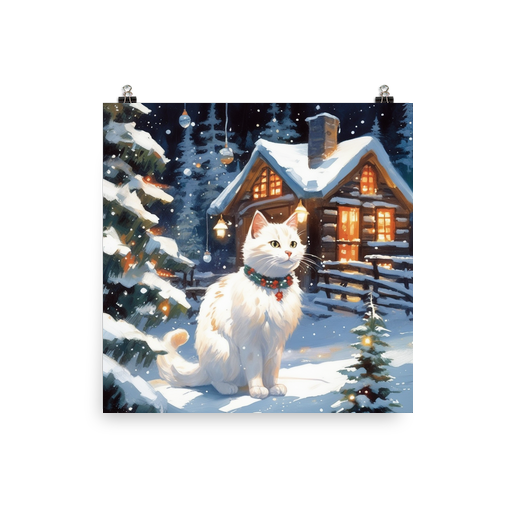 PugMug Custom White Companion Cat Poster