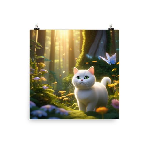 PugMug Custom White British Shorthair Cat Poster