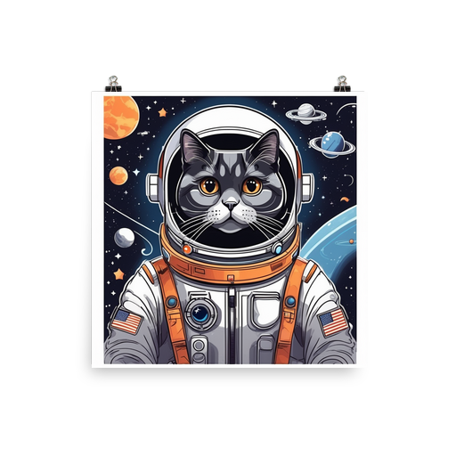 PugMug Custom Black Scottish Fold Cat Poster