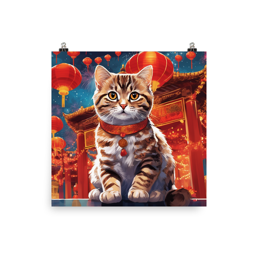 PugMug Custom Tabby Scottish Fold Cat Poster