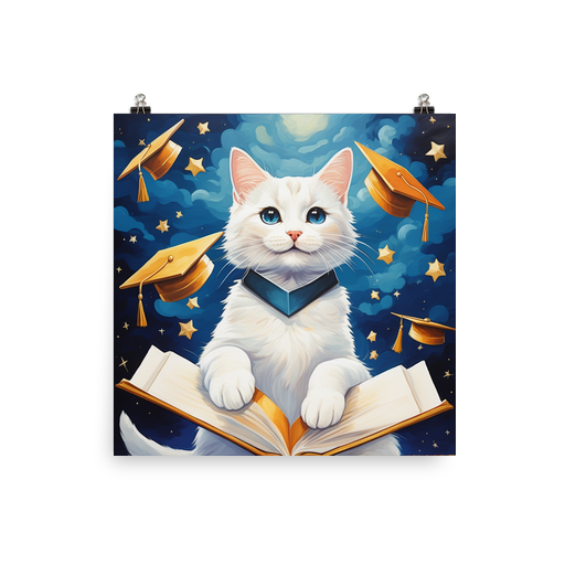 PugMug Custom White Companion Cat Poster